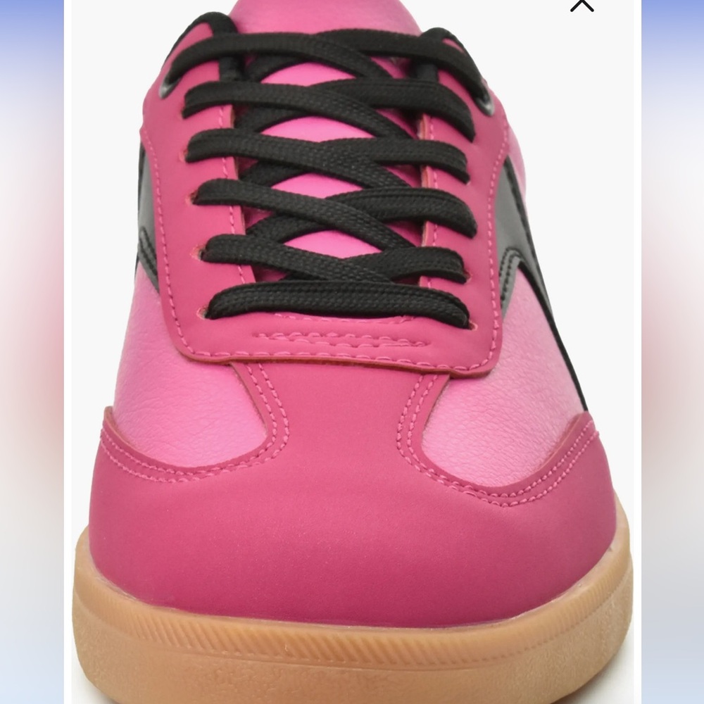 Nicole miller color block sneakers Women's Pink and Black and green